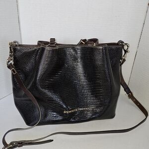 Dooney & Bourke Dark Brown Embpsse Leather Women's Bag